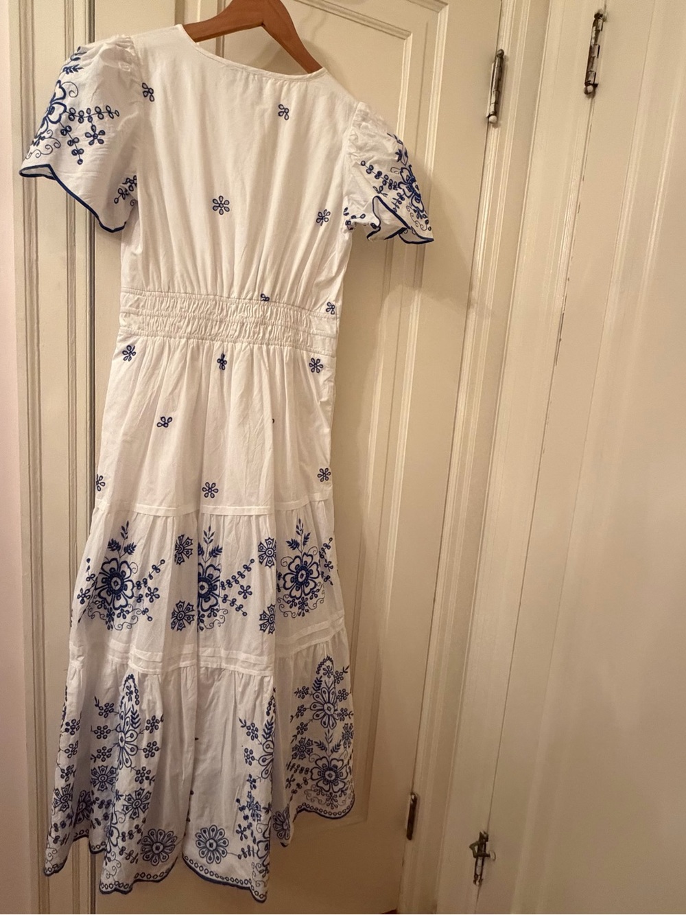 Joie Maxi Dress: Eyelet Edition | White & Blue Embroidered Sundress (NWOT) - Picture 2 of 4